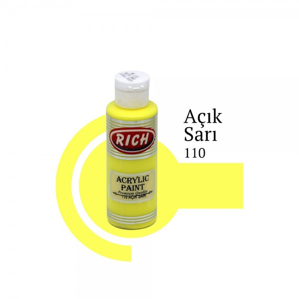 Rich Akrilik Boya 110-Açık Sarı (120 cc)