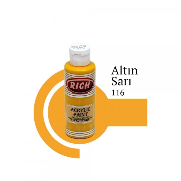 Rich Akrilik Boya 116-Altın Sarı (120 cc)