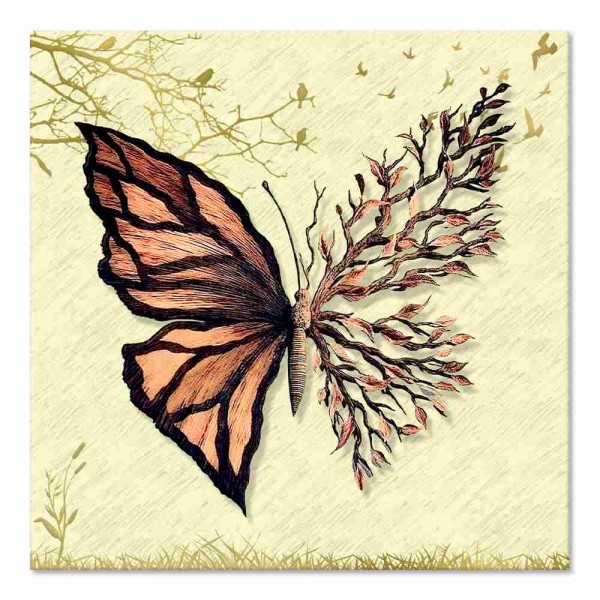 Kelebek Temalı Kanvas Baskı (Model:03)